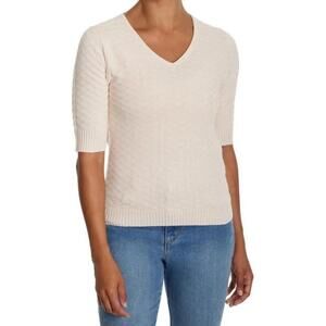 Ella Moss Women's Elbow Sleeve Sweater, Cream, Size Large.  BO